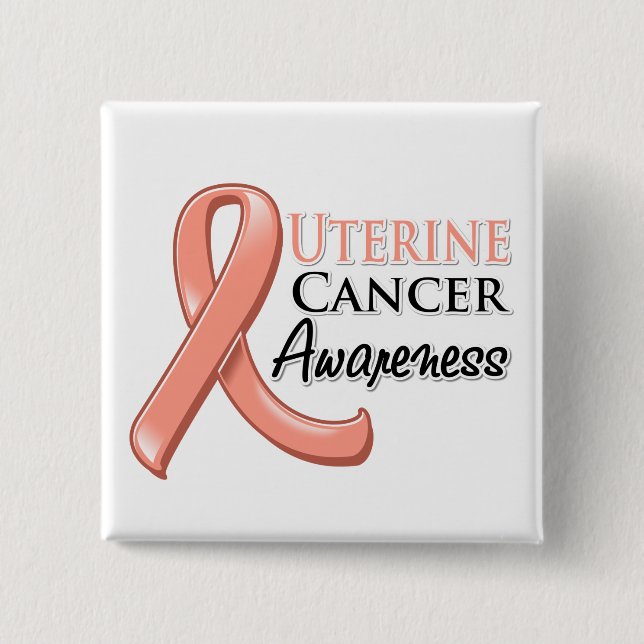 Uterus Cancer Awareness Ribbon Button (Vorderseite)