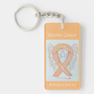 Uterus Cancer Awareness Ribbon Schlüsselanhänger