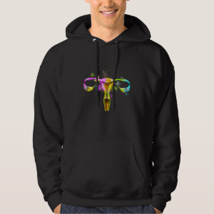 Uterus floral Anatomie Feministischer Feminismus Hoodie