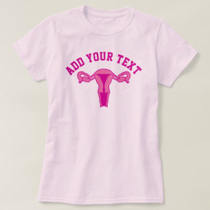 Uterus Graphic + Benutzerdefinierter Text T-Shirt
