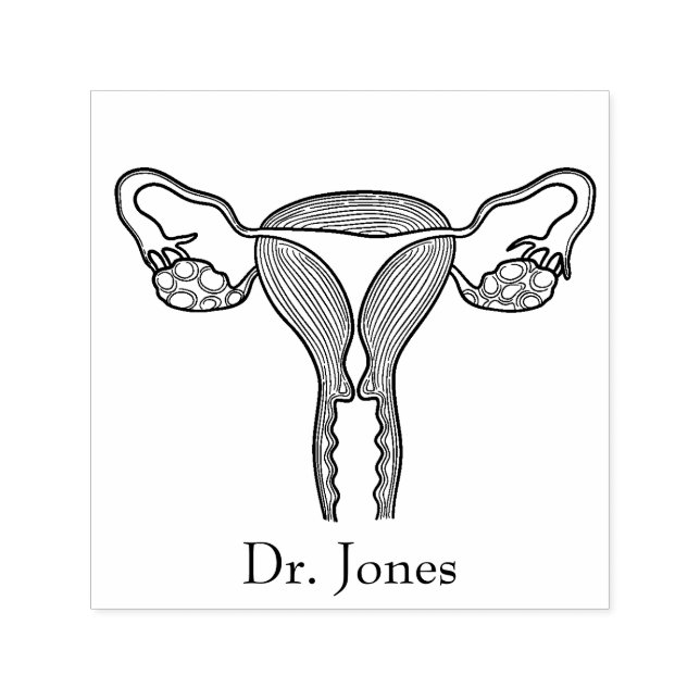 Uterus, menschliche Organe, selbstfärbende Briefma Permastempel (Design)