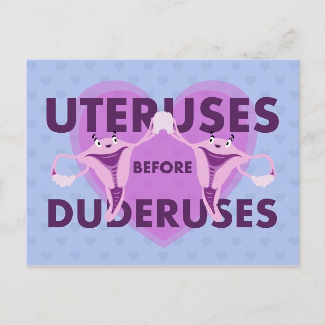 Uterus vor Duderuses Galentinstag Postkarte (Vorderseite)