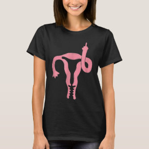 Uterus zeigt Mittelfinger Feminist Feminismus T-Shirt