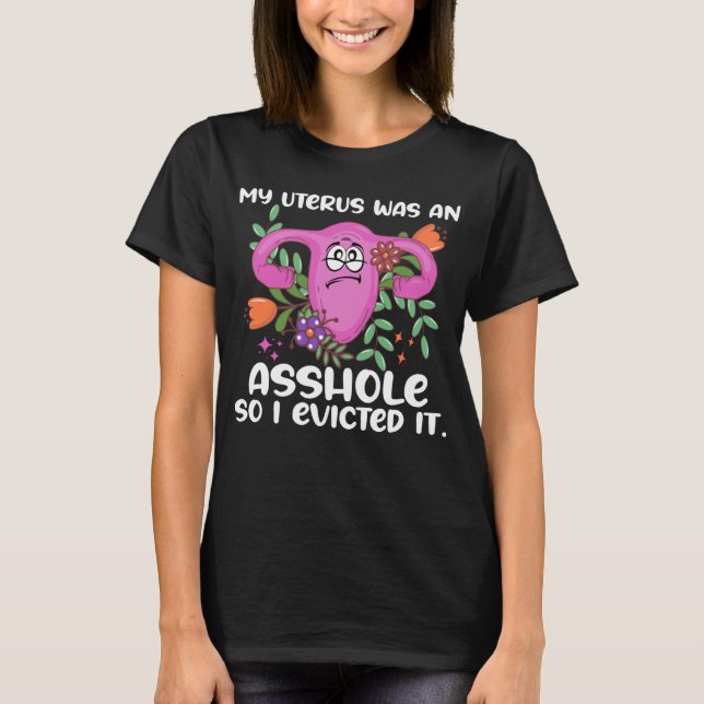 Uterusentfernung Überlebende Funny Hysterektomy Op T-Shirt (Vorderseite)