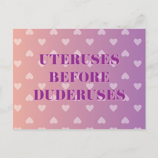 Uteruses Heart Schatten Postkarte (Vorderseite)