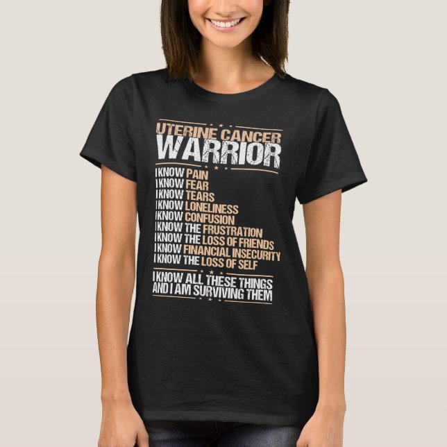 Uteruskrebs Bewusstsein Ich kenne Schmerzschmerzen T-Shirt (Vorderseite)