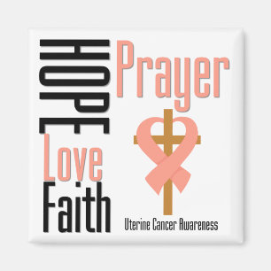 Uteruskrebs Hoffnung Liebe Glaubensgebet Kreuz Magnet
