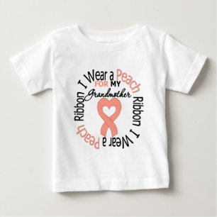 Uteruskrebs Ich trage Pfirsichband für Großmutte Baby T-shirt