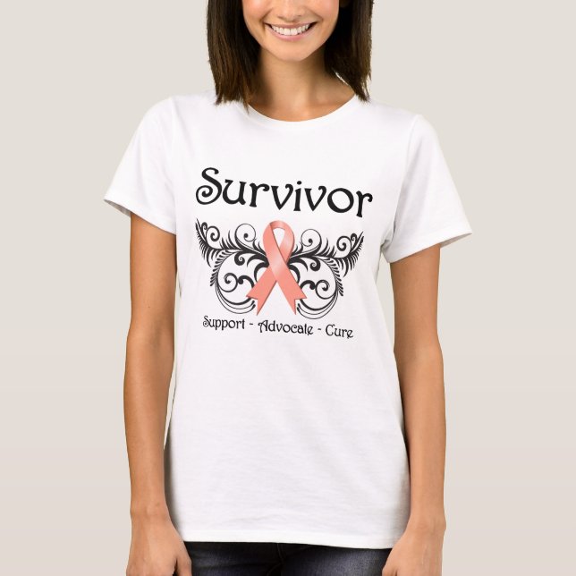 Uteruskrebs-Survivor Bluthochdruck Deko T-Shirt (Vorderseite)