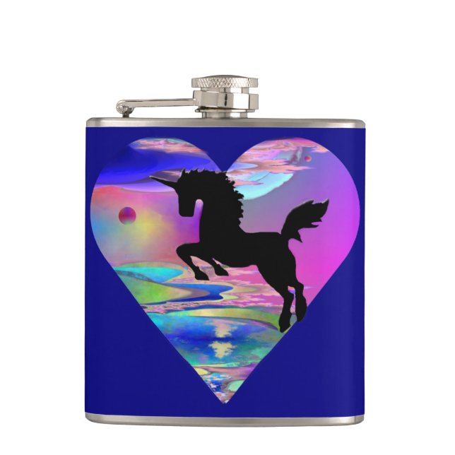 Utherworld Unicorn Skyscape Flasche Flachmann (Vorderseite)