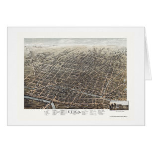 Utica, carte panoramique de NY - 1873