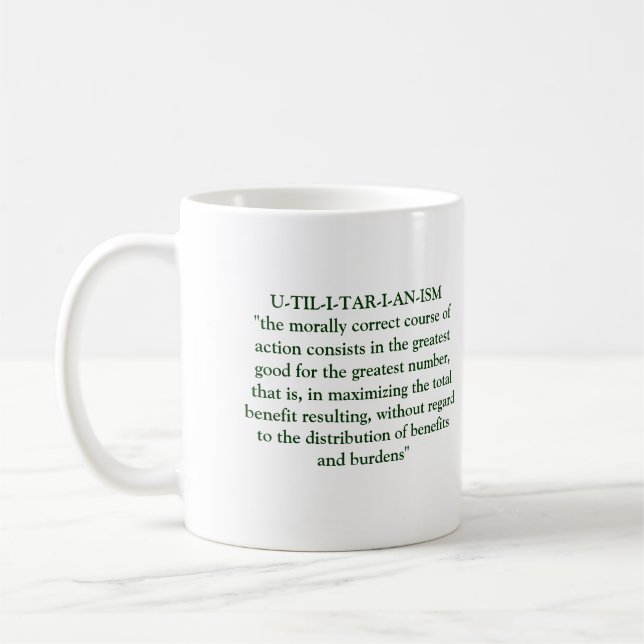 Utilitaristische Philosophie Kaffeetasse (Links)