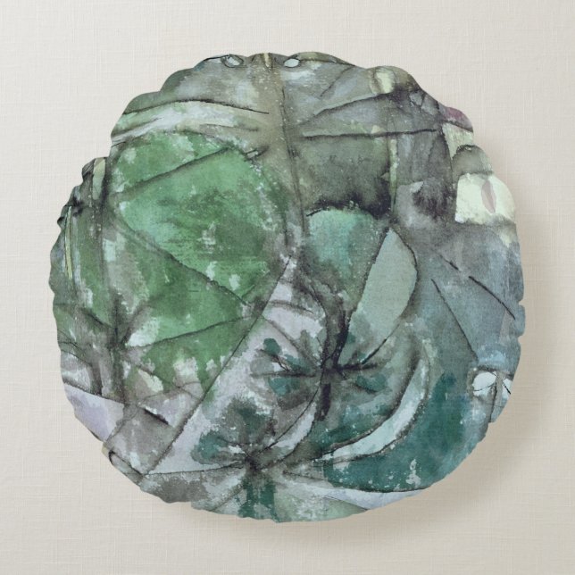 Utitlity Pole, 1913 Rundes Kissen (Vorderseite)