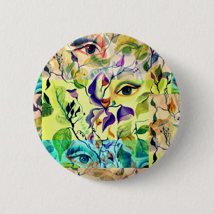 Utopisches psychedelisches surrealistisches Augen- Button