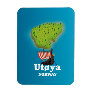 Utøya Norwegen Reiseplakat Magnet
