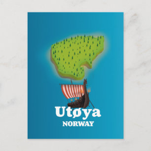 Utøya Norwegen Reiseplakat Postkarte