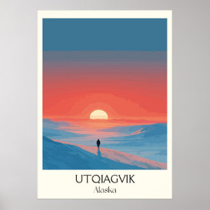 Utqiagvik Alaska Arktischer Sonnenuntergang Landsc Poster