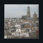Utrecht Magnet<br><div class="desc">Blick auf die holländische Stadt Utrecht,  im Hintergrund der Turm der Dom-Kirche.</div>