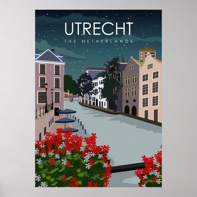 Utrecht Netherlands Vintage Minimal Travel Poster (Devant)
