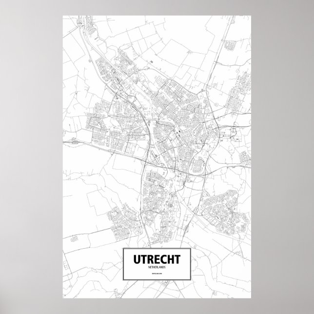 Utrecht, Niederlande (schwarz auf weiß) Poster (Vorne)