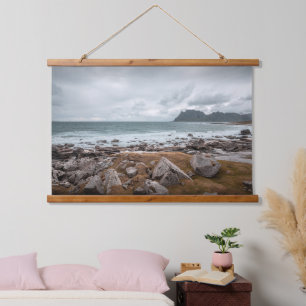 Uttakleiv Lofoten Wandteppich Mit Holzrahmen