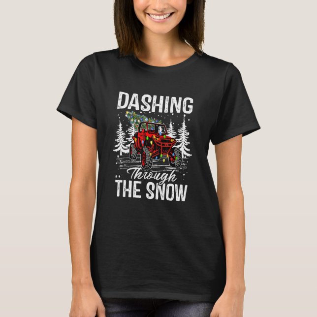 UTV SXS Weihnachten stürzt durch den Schnee T-Shirt (Vorderseite)