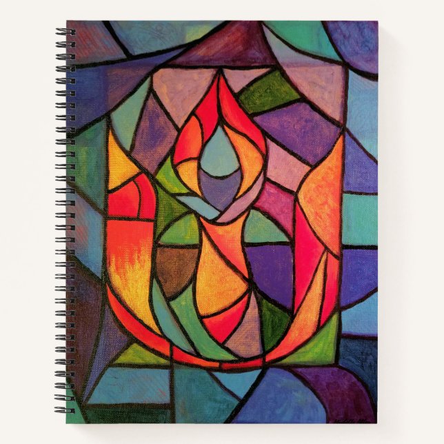 UU Flaming Chalice Art Notebook Unitarisch Notizbuch (Vorderseite)