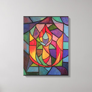 UU Flaming Chalice Originale Kunstwerke Leinwanddruck