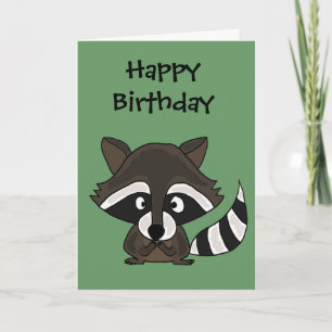 UU - Funny Raccoon Cartoon Art Karte