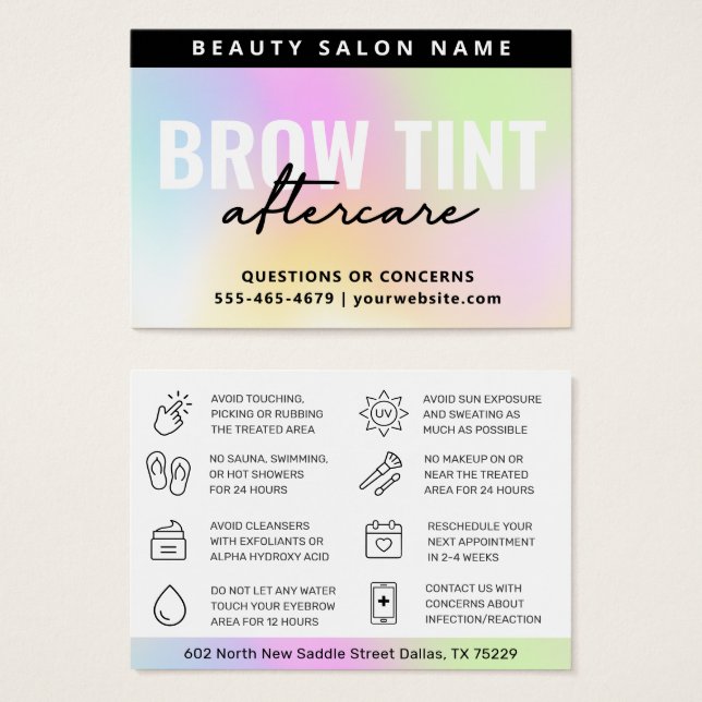 UV Gloss Rainbow Eyebrow Tint Aftercare (Devant & derrière)