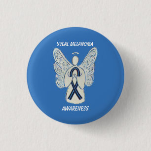 Uveal Melanoma Awareness Ribbon Angel Custom Butto Button