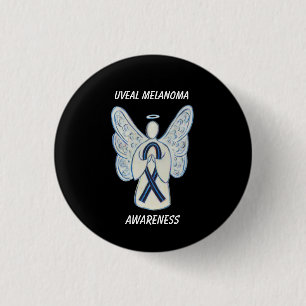 Uveal Melanoma Awareness Ribbon Angel Custom Butto Button