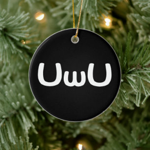 UwU Glückliches Anime-Gesicht Emoticon Ping-Pong-B Keramik Ornament