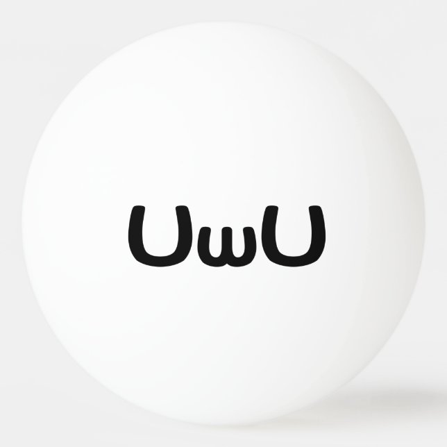 UwU Happy Anime Face Emoticon Tischtennisball (Vorderseite)