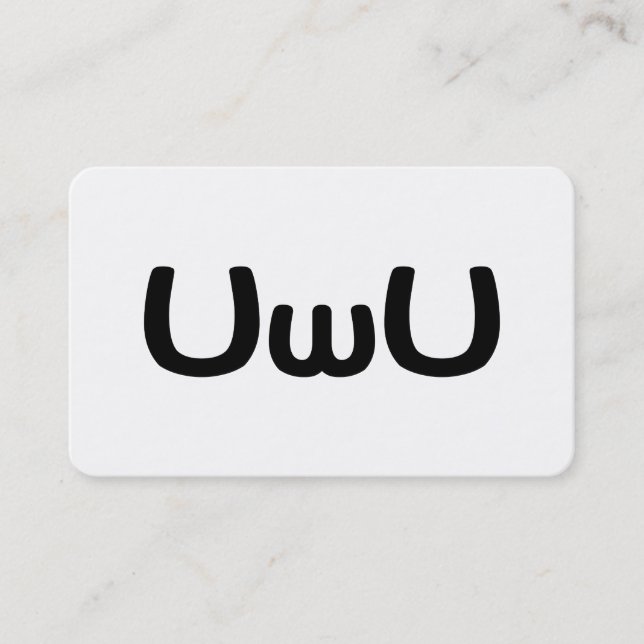 UwU Happy Anime Face Emoticon Visitenkarte (Vorderseite)