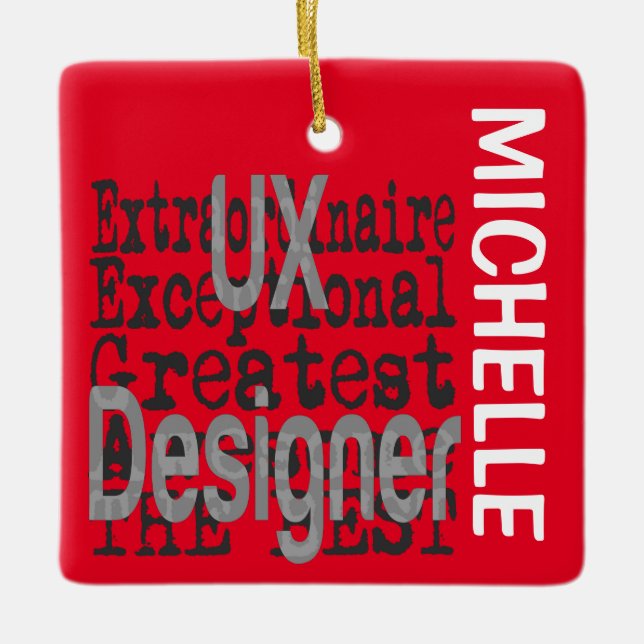 UX Designer Extraordinaire CUSTOM Keramikornament (Vorderseite)