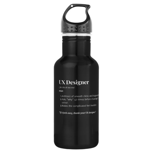 UX Designer Geschenk - Funny Job Definition Edelstahlflasche (Vorderseite)