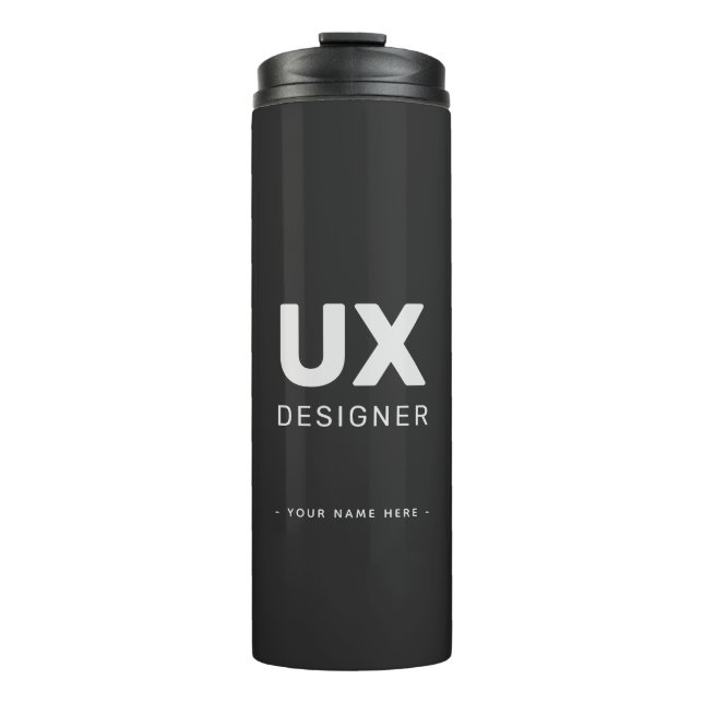 UX Designer Moderne, anpassbare Thermosbecher (Vorderseite)