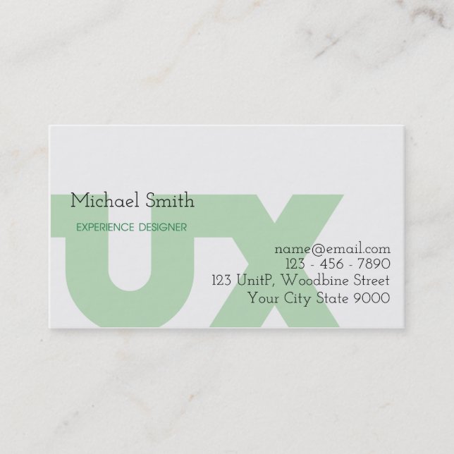 UX-Designer-Visitenkarte Visitenkarte (Vorderseite)