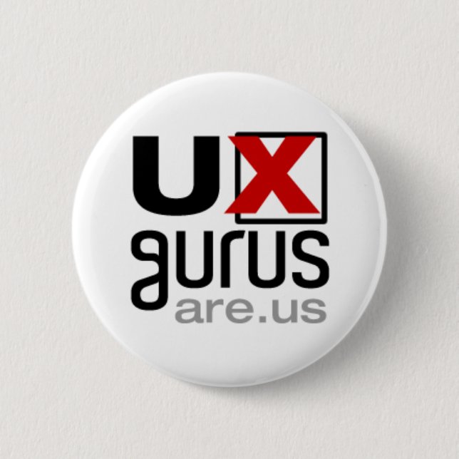 UX-Gurus sind wir! - Offizielles Button (Vorderseite)