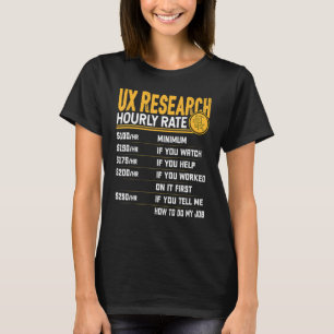 UX Research Stündliche Bewertung der Anwendererfah T-Shirt