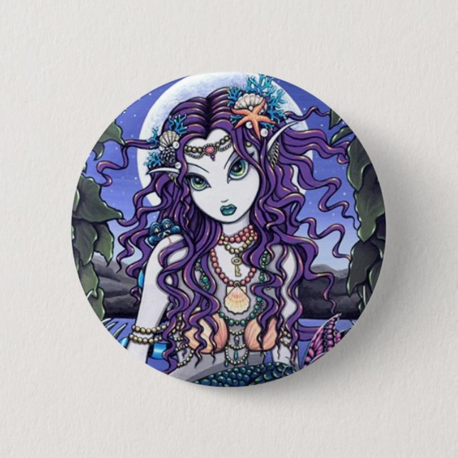 Uxia gotische Meerjungfrau Button (Vorderseite)
