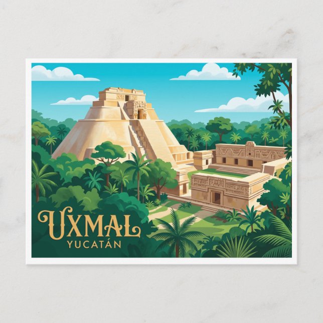 Uxmal Muna Mexiko Postkarte (Vorderseite)
