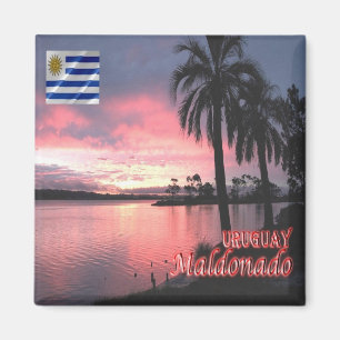 UY009 MALDONADO, Sunset, Uruguay, Amerika, Kühlsch Magnet
