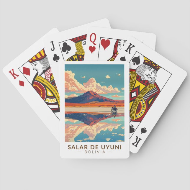 Uyuni Salt Flat Bolivien Motorrad fahren Spielkarten (Rückseite)