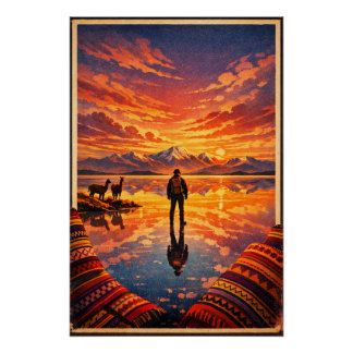 Uyuni Salt Flats in Bolivia Poster