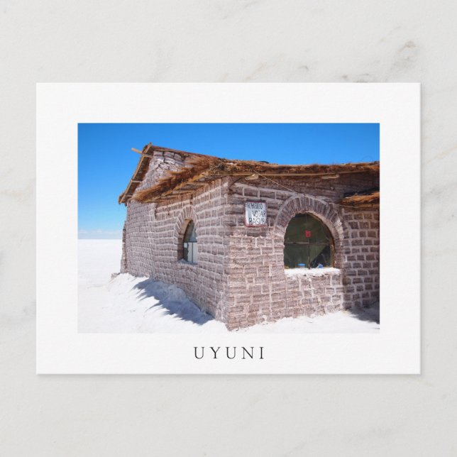 Uyuni Salzhotel, weiße Postkarte (Vorderseite)