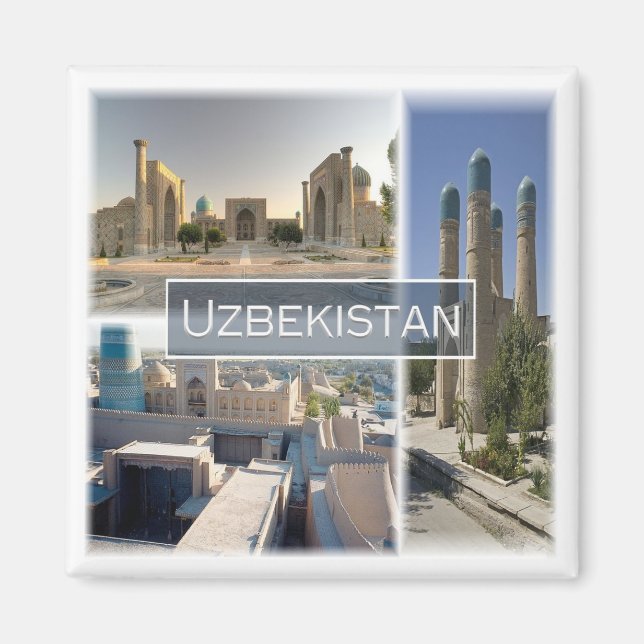 UZ005 UZBEKISTAN, Mosaik, Asien, Kühlschrank Magnet (Vorne)