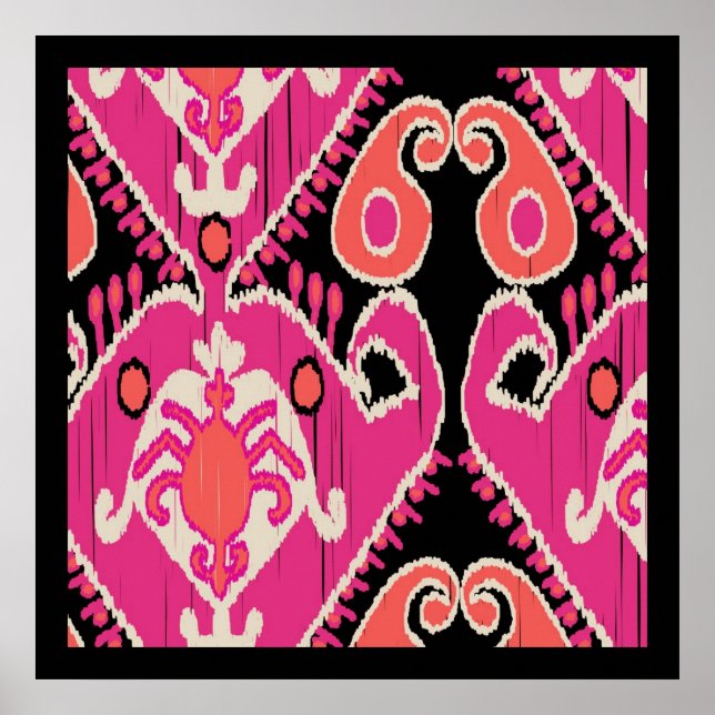 Uzbek Ikat Art Poster (Vorne)