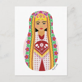 Uzbek Matryoshka Postcard Postkarte